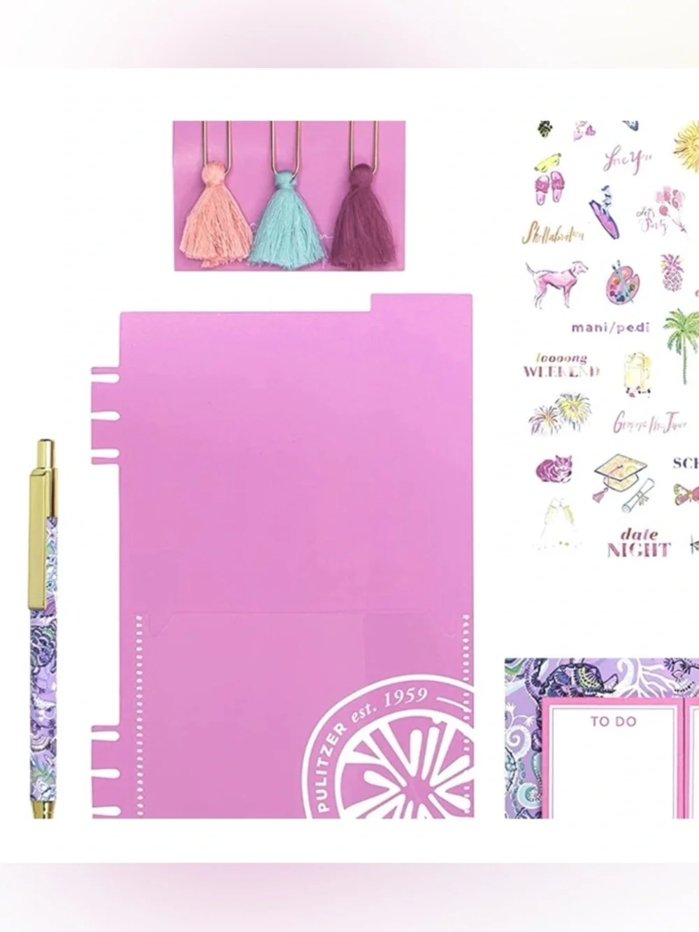 Lilly Pulitzer Agenda Bonus Pack Turtle Mermaid Zipper Pouch Pencil Case Set NWT
